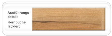 expendio Wangentisch Kosta XL Ausziehtisch Esstisch Variantenauswahl Massivholztisch Esszimmertisch Wohnzimmertisch, Holzart:Kernbuche lackiert, Größe:120(170) x 90 cm