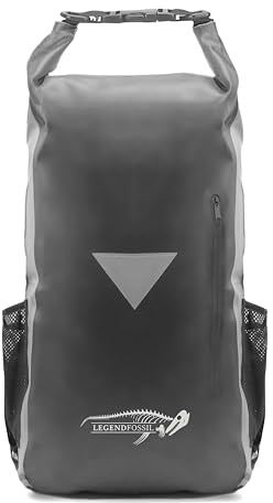 Legendfossil Tarpauline Rucksack Drybag IPX7 wasserdicht (Schwarz) | PVC-Tarpaulin, MOLLE-System – für Kajak & Outdoor