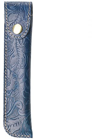 Stifttasche, 17cm Vintage Leder Stiftetui, Retro Halter für Füllfederhalter, Stifthalter mit Metall Druckknopf für die Schule, Zuhause, Büro, Künstler, Geschäftsleute