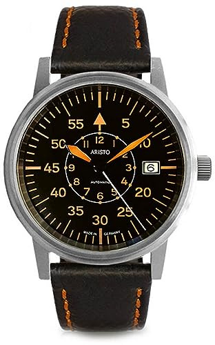 ARISTO Herren Uhr Armbanduhr Fliegeruhr 38 Pilot Automatik 3H227-L Leder