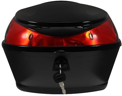 Milisten Motorcycle Trunk Motorcycle Top Box Scooter Trunk Tour Tail Box Luggage Storage Carrier Case Ergonomic Backrest Electric Toolbox for Helmet Luggage