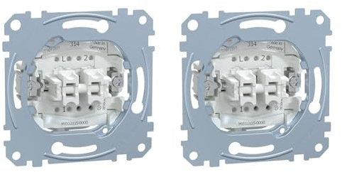 Schneider Electric Merten Serienschalter Einsatz, 1-polig, 10AX, AC, 250V, Artikelnummer MEG3115-0000, 2 Stück