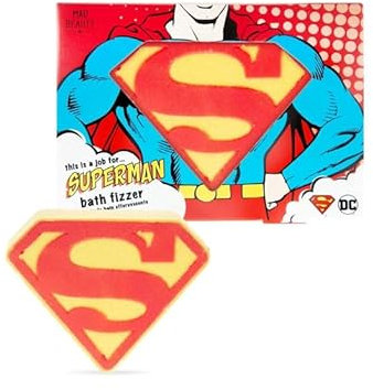 MAD Beauty - Bomba de Baño Superman | Ámbar y Ginseng | Escudo Icónico | Revitaliza y Energiza | Multicolor, 100 g