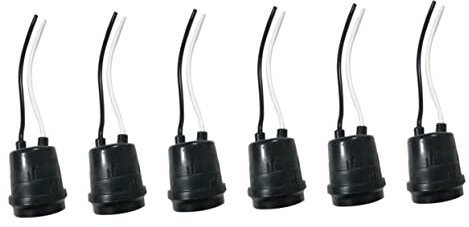 Homoyoyo 6 Pièces ampoule de feu arrière Support de lampe porte-fil connecteurs de fils bougeoir noir plafonnier ampoule e27 douille d'ampoule fil électrique décorer Titulaire base