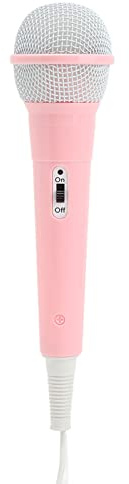 Microphone Filaire pour Enfants, Microphone Dynamique Filaire avec Connecteur Jack 3.5mm, karaoké Portable, Cadeaux pour Filles et Garçons (Rose)