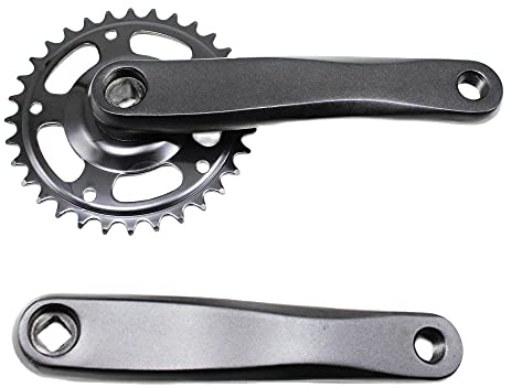 YNZUNMY Fahrrad Kurbel,Kurbelgarnitur 1fach Einzelne Geschwindigkeit Kurbel-CNC 32T * 170mm 6061-T6 Aluminiumlegierungs-Kettenblatt-Kettenrad-Kurbel-Set-Bike-Zubehör