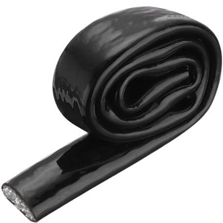 QUARKZMAN 0,4 ID 1,6ft Manchon Ignifugé Thermorésistant en Fibre de Verre Revêtu Silicone, pour Tuyaux automobiles, Câbles Électriques, Câblage Électrique, Gaine Thermique Protection, Noir | Ruban en fibre de verre recouvert de silicone, pour tuyaux automobiles, câbles, noir