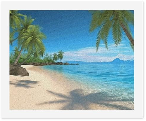 YHEGBFD Malen nach Zahlen, Strand mit Palmen, Digitalmalerei, schönes Malen nach Zahlen, Malen nach Zahlen für Erwachsene