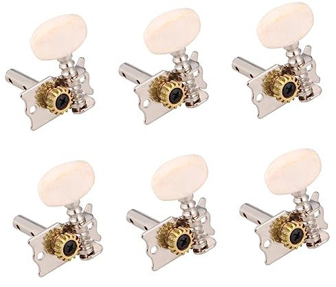 TOPPERFUN 6stücke Teilige Gitarrenstimmmechaniken aus Gitarrenwirbel für Akustikgitarre und Ukulele Stimmwirbelnadeln zum Ersetzen Alter Stimmschlüssel
