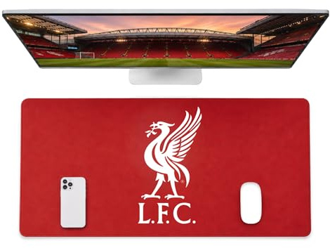 Licensed Décor Liverpool FC Schreibtischunterlage – Liver Bird in Weiß auf Markenrot – 35 x 60 cm