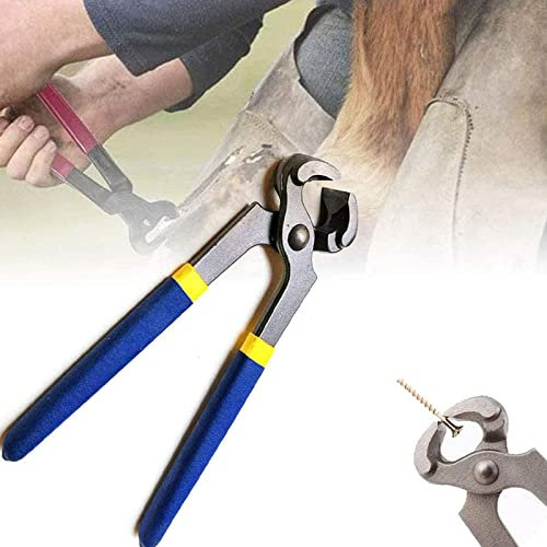 OLSKFUH 8'' Trimmen Pferd Hufschmiede Huf Zange Cutter, Hufeisen Zange Werkzeug Kit Mit Professionelle Metall Gummi rutschfeste Griff Maximale Öffnung 2Cm, Für Rinder, Schafe,
