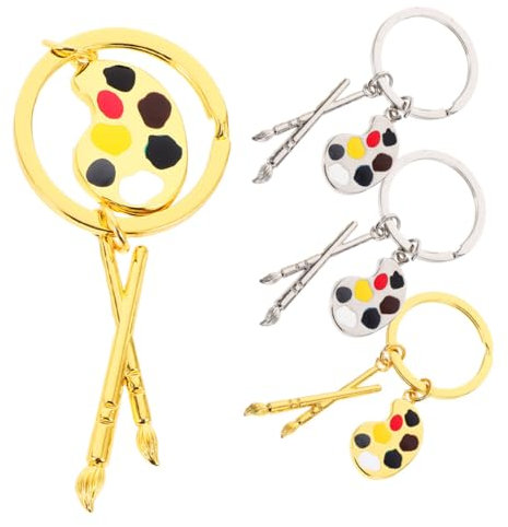 BESPORTBLE 4pcs Artist Paintbrush Keychain Palette Brush Keyring Aesthetic Key Charm for Women Keyring for Artists Diy Bag Pendant