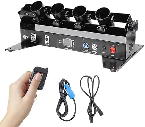 WEIMILOR Máquina lanzadora de Confeti eléctrica, máquina sopladora de Confeti Profesional de 4 Disparos, cañón de Confeti Control Remoto para Bodas, Discotecas, espectáculos, Clubes
