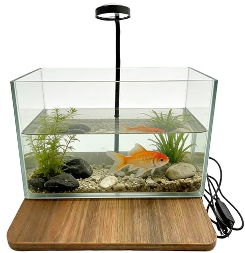 Kukyller LED Aquarium Light,LED Aquariums Lamp Adjustable LED Light Fish Tank Light Aquarium Lamp 3 Color Change Fish Tank Lamp with Wood Stand for Plant Fish Tank Potted Plants