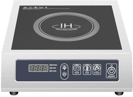 Czyurachel Induktionskochfeld 1 Platte, 3500W Induktionskochplatte mit 10 Temperaturstufen und 11 Leistungsstufen, 24-Stunden-Timer, Induction Hob für 12-30cmDurchmesser des Topfbodens