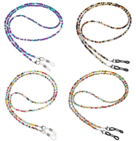 Ymapinc 4 stycken pärlor glasögonkedja damer