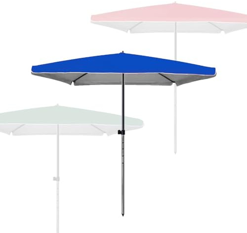 Sombrilla rectangular grande de 200 x 200 cm, con 4 varillas, plegable, para jardín, balcón y uso al aire libre, sombrilla azul para exteriores (2 x 2 m)