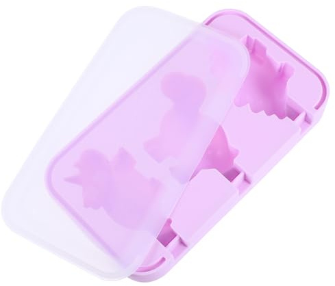 iplusmile Molde para Polos de Silicona Reutilizable con Tapa Molde para Hacer Helados Caseros Forma de Dinosaurio Fácil de Desmoldar y Limpiar de Unidades Color