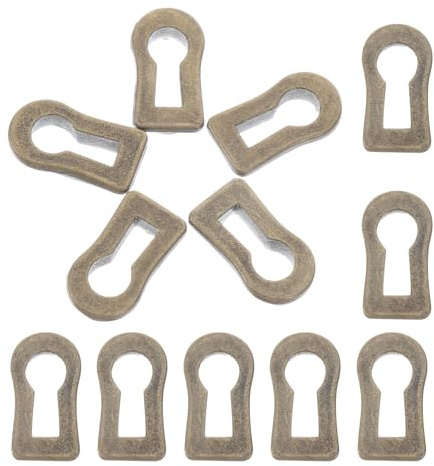 DOITOOL 12 Stück Teiliges Zinklegierung Ovaler Schlüsselblattschutz für Möbel Schrank Kommode Schlüssellochabdeckung Antik Braun Dekorative Schlüssellochplatte für Möbel und Schubladen