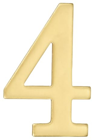 sourcing map House Numbers for Outside, 2.8 Inch Magnetic Brass Self Adhesive Mailbox Decor Number Stickers for Apartment Office Hotel Room Door Signs(Number 4)