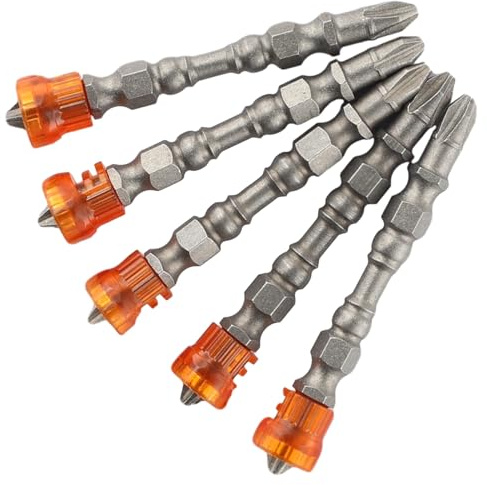 Lot de 5 tournevis cruciformes PH2 de 65 mm de long - 5 pièces de 65 mm de long - Pratique à utiliser - Convient pour une installation dans des tournevis pneumatiques