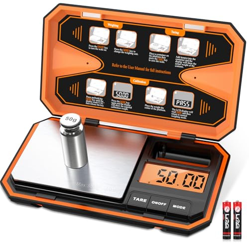 Ankilo küchenwaage 500g/0,01g, Digital Feinwaage mit EIN 50g | Tara-Funktion, Feinwaage,Grammwaage,Taschenwaage 6 Einheiten Konvertierung, Auto-Off
