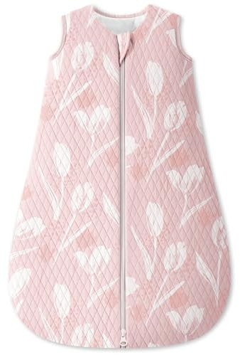 Unnivoll Saco de dormir para bebés, 1,5 TOG, 6-12 meses, saco de dormir de algodón para invierno, otoño cálido y suave, 78 cm, para recién nacidos, niños y niñas, Tulipán