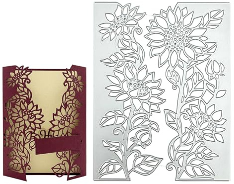 TESGADGETS Blattförmige Metall-Stanzform für Scrapbooking - 3D-Hintergründe, Rahmen & Dekoration - Für DIY-Alben, Karten, Papierbasteln, Party & Hochzeit