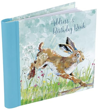 The Gifted Stationery Co. Ltd. Wildlife Address & Birthday Book – Animal Address Book with Birthday Reminder Sections – Cloth-Covered Spiral Bound Organiser with Tab Dividers 16.5 × 14.5 cm