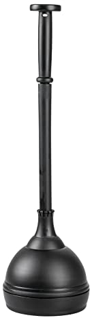mDesign Pompa stura scarichi e sturalavandini con supporto – Pompa sturalavandini in plastica con design moderno – nero