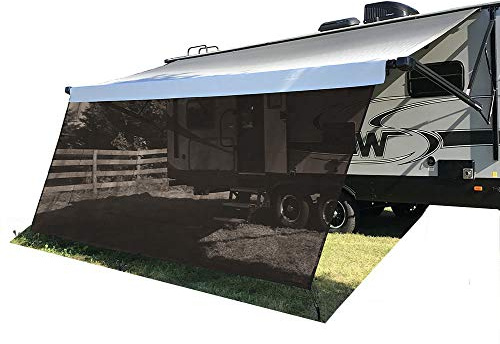 Tentproinc solskyddsskärm till husbilsmarkis, 244 cm x 466 cm (passar för 488 cm markis), solskyddsblock, UV-bländning, husbil, camping, släpvagn, markis, skuggskärm, UV-solskyddande solskydd (brun)