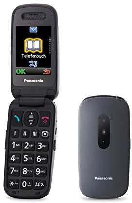 Panasonic KX-TU446EXG Telefono Cellulare Facilitato, Compatibile con Apparecchi Acustici, Ottimale per Anziani, Pulsanti Grandi Retroilluminati, Ampio Display, 600 Ore di Autonomia, Grigio