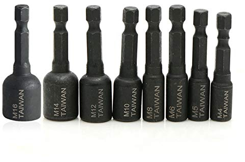 8 x 0,64 cm Sechskantschaft Vierkantschraubendreher Gewindebohrer Adapter M4-M16 Schraubenhülse