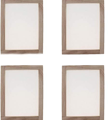 Sanmum 4 Pack Wooden Paper Making Screen Papermaking Mould Deckle Printing Frame for DIY Paper Craft Tool Dried Flower Handcraft (20x30cm/7.8x11.8inch)