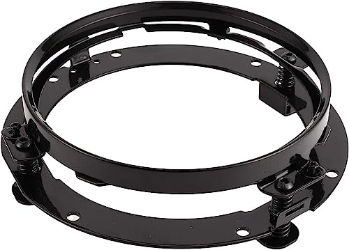 Aramox Soporte de montaje de faros delanteros, 7 pulgadas Soporte de montaje de faros delanteros Luz delantera Soporte redondo Base de fijación para JK(Negro)