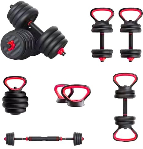 Verstellbare Kugelhantel Kurzhantel Set mit Verbindung Stahlrohr Hanteln Hanteln Kugelhantel Set Profi Multifunktion Fitness-Zubehör Hantelgewichte 20KG Set