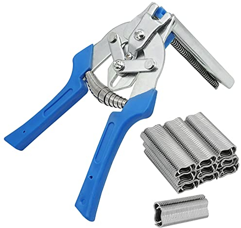 BREUAILY E TYP pinza di fissaggio per filo con 600 morsetti per pinza di recinzione, pinze di fissaggio per cavi, manutenzione recinzione, utensili per saldatura, accessori per pinze