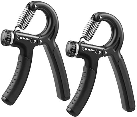 Newaner 2 Stück Handtrainer Fingertrainer Unterarmtrainer, 5-60kg Verstellbarer Griffkraft Trainer, Hand Trainingsgerät, Fingerhantel, Hand Training, Grip Trainer für Krafttraining, Druck Entlasten