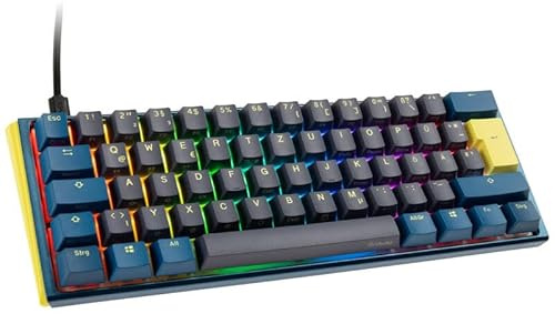 Ducky One 3 Daybreak Mini - Clavier mécanique de Jeu au Format 60% avec Disposition française et switchs Cherry MX Brown, remplaçables à Chaud (Prises Kailh) et éclairage RGB