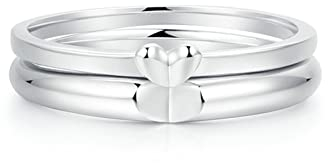 Epinki 950 Platinum Eheringe, Partnerringe Hochglanzpoliert Herz Trauringe Verlobungsring Echt Gold