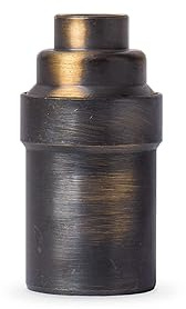 Vintage Glattmantel Lampenfassung aus Messing, M10x1 Deckel - Made in Europe - E14, Antik-gebürstet Finish