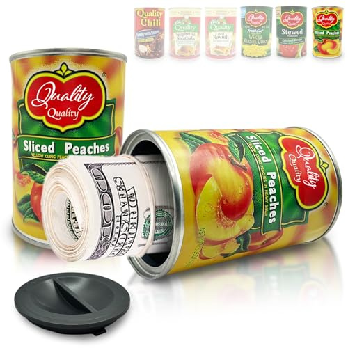 Cloud Maison Fake Soup Can Diversion Safe - Keep Your Valuables Safe - like Jewelry, Cash, Money, Coins, Car Keys - Storage Home Security - Peach