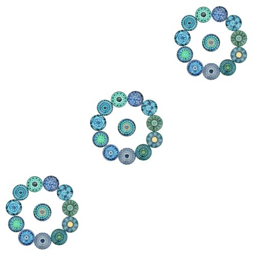NUOBESTY 60pcs Colorful Round Glass Stickers Tiles for Jewelry Crafts Home Mixed Color Easy to Apply for Clocks Pictures More