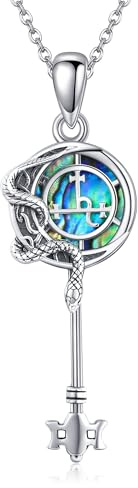 HUKKUN Collana Lilith in Argento 925 - Chiavi Catena Wicca Gioielli Regali per Donne, Argento Sterling