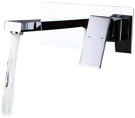 Einhebel Unterputz Wasserhahn Bad Waschtischarmatur Waschbecken Mischbatterie Messing, Mischbatterie für Badezimmer,Wandarmatur, für Waschbecken