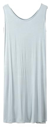Camisón Para Mujer - Camisón Modal De Talla Grande Para Mujer, Lencería Sin Mangas, Camisón Largo, Ropa De Dormir De Verano, Ropa Suelta Para El Hogar, Ropa De Descanso, Azul, 3Xl