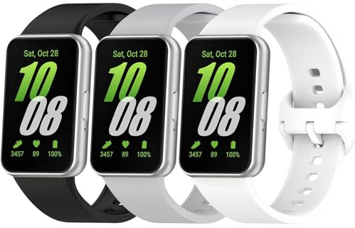 Vancle 3 Stück Armband für Samsung Galaxy Fit 3 Armbänder für Damen Herren, Silikon Uhrenarmband, Wasserdichtes Sport Ersatzarmband für Samsung SM-R390 Galaxy Fit 3