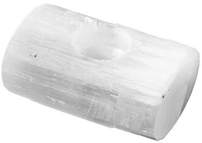 NKlaus Selenit für Kerzen Teelichthalter 12x8 Natürlicher Rituale, 1 Stück | für Meditation; Länge: 12cm; Breite: 8cm; Höhe: 5,5cm; Gewicht: 950g; 12x8x5,5cm