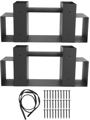 Kaminholzregal für Kaminholz, 2 Stück, mobiles Regal für Brennholz, Holzregal, Innenbereich, schwarz, strapazierfähig und zum Organisieren von Kaminholzscheiten