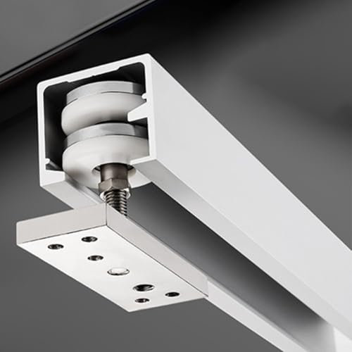 Folding Doors Pulley Sliding Track Top Lower Hung Sliding Doors Track For Max 60Kg Perfect For DIY Installations,Supports Heavy Doors(Top Door Track)
